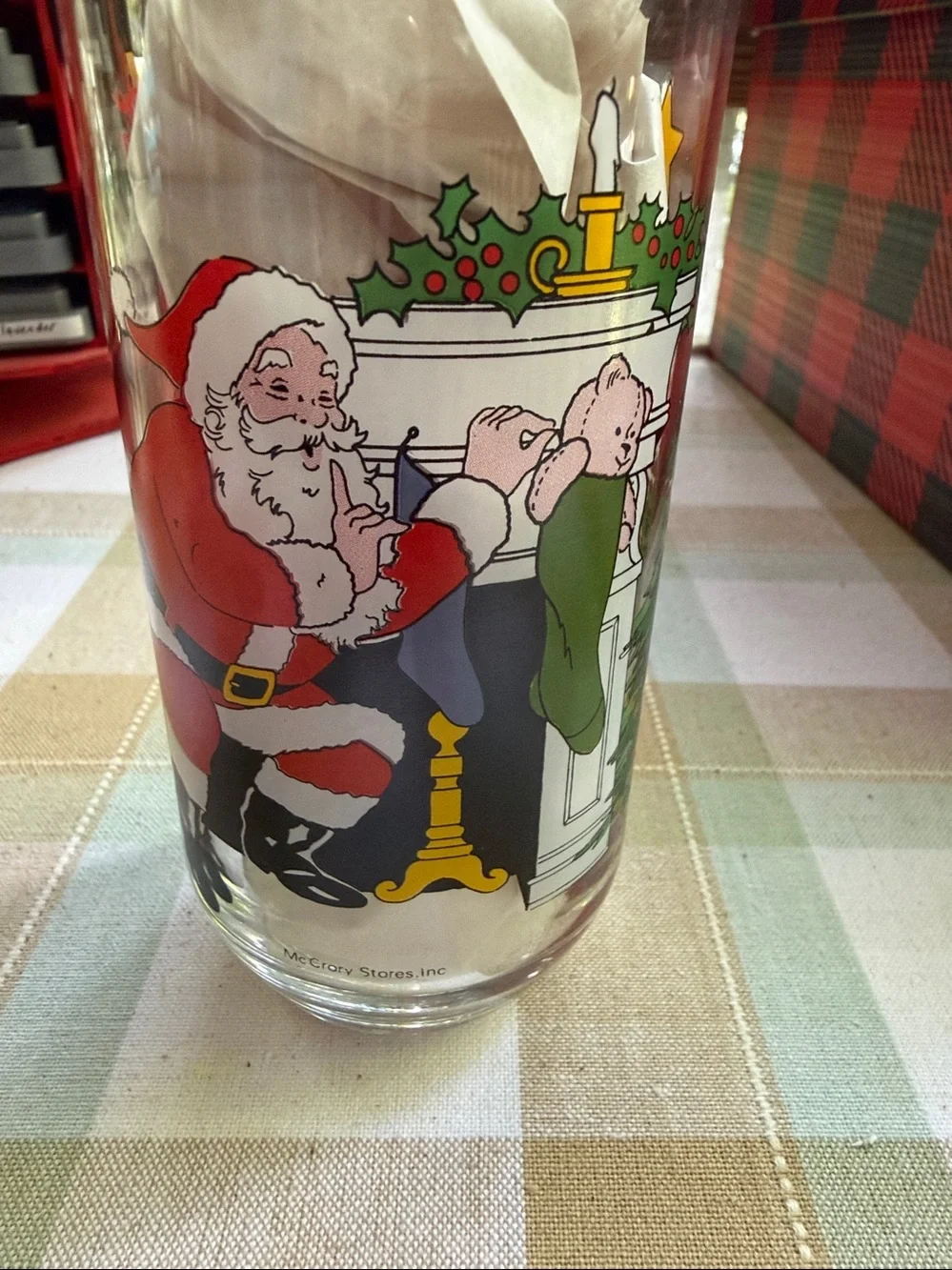 Vintage 80’s Santa Coca Cola Glass McCrory Stores